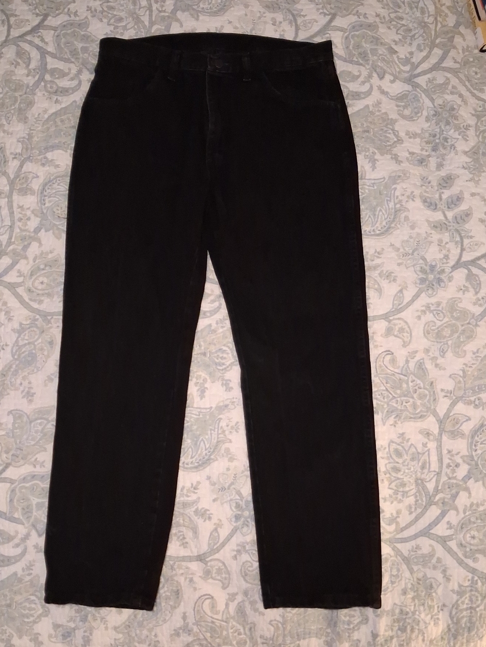 Rustler Black Denim Pants with Red Logo Tab